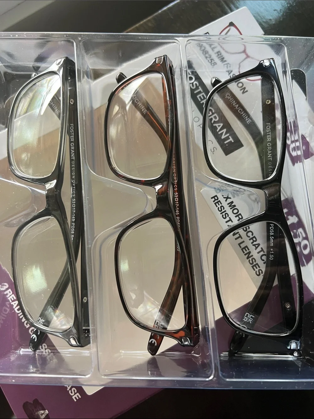 Foster Grant 3-Pack Reading Glasses (+1.50)